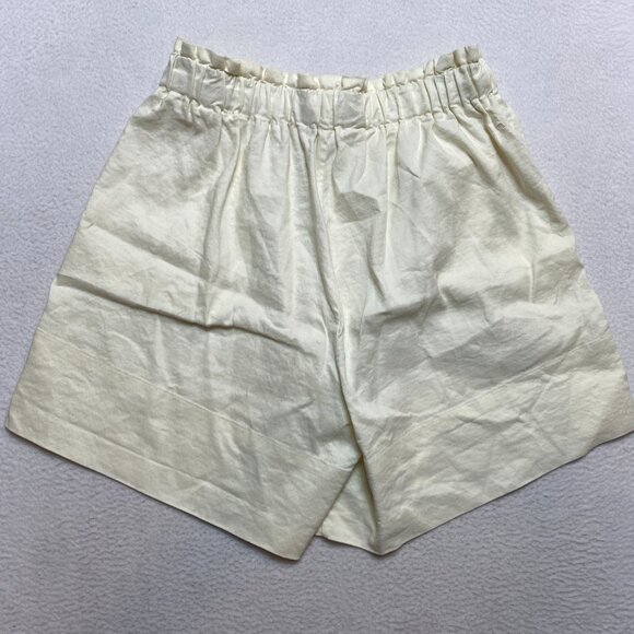 ADAY Ease In Paperbag Shorts Women's M Beige High Waisted Linen Blend Pull On - Picture 7 of 7